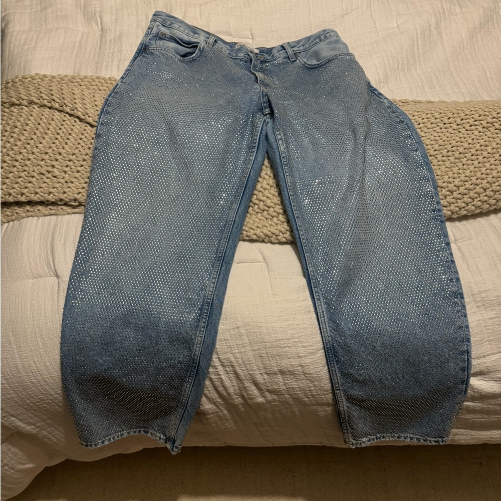 Zara Rhinestone Jeans - Picture 2 of 7